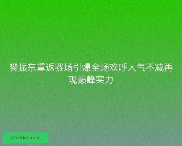 樊振东重返赛场引爆全场欢呼人气不减再现巅峰实力