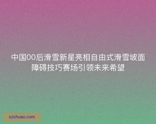 中国00后滑雪新星亮相自由式滑雪坡面障碍技巧赛场引领未来希望